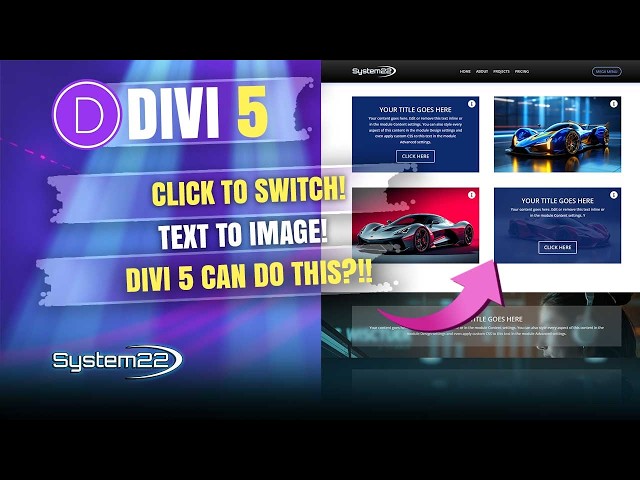 Divi 5: Create an AWESOME Click-to-Switch Image & Text Effect!