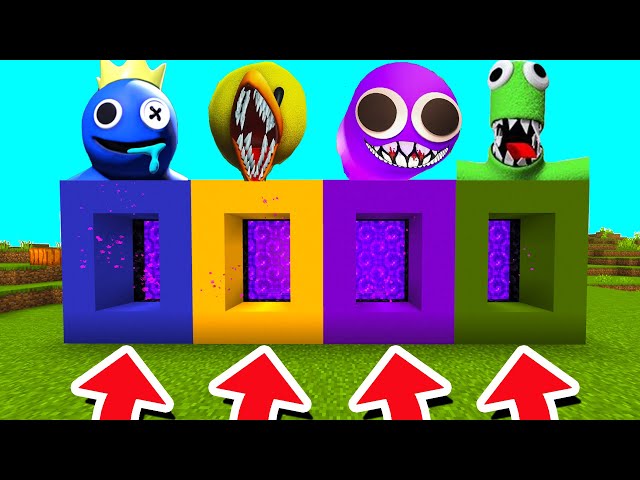 Minecraft PE : DO NOT CHOOSE THE WRONG RAINBOW FRIENDS! (Blue, Green, Yellow & Purple)