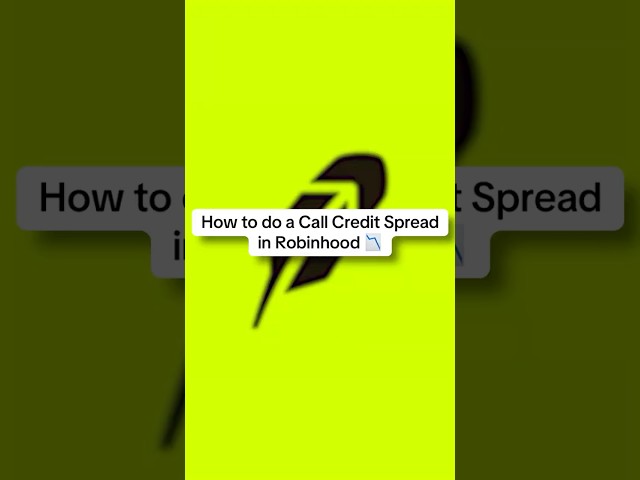How to do a Call Credit Spread in Robinhood 📉  #trading #optionstrading #robinhood