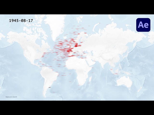 Every U-boat Sunk in WWII, Mapped Over Time (in After Effects | GEOlayers)