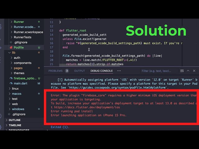 How to fix CocoaPods could not find compatible versions for pod Firebase/Core - Flutter