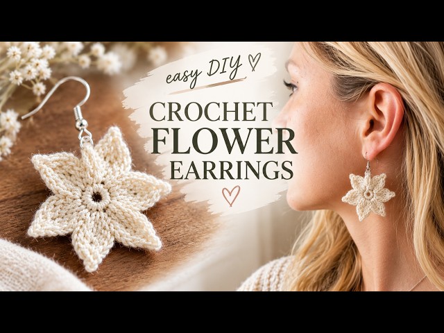 Crochet Flower Earrings 🌸 | Easy 10-Minute Jewelry Tutorial