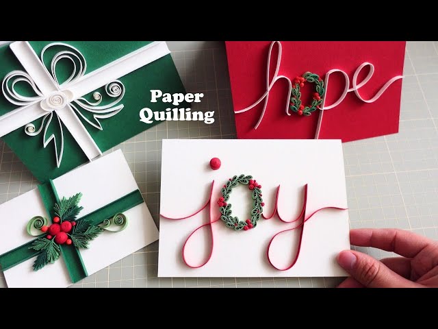 Making simple last-minute quilling cards for the holidays.