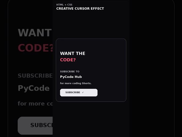 ✨ Creative Cursor Effect with HTML & CSS 😍 | Coding Shorts
