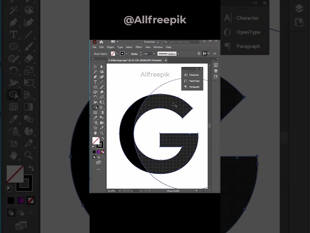 Easy Logo Design in Illustrator #shorts  | Vector G Letter Logo #illustrator