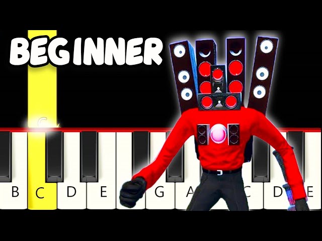 Speakerman Theme Song - Fast & Slow and Easy Piano Tutorial - Beginner