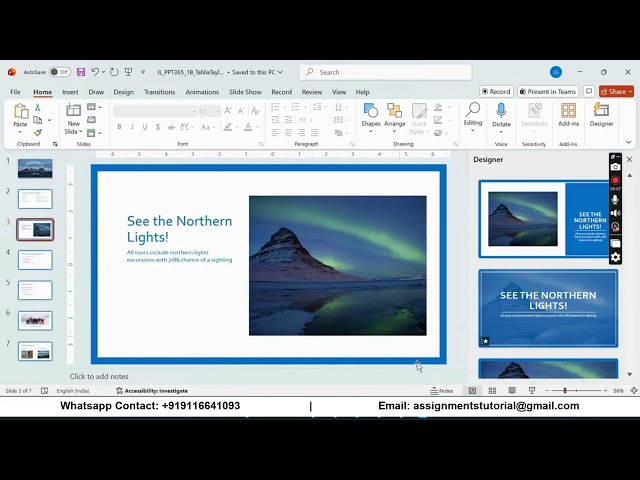 Illustrated PowerPoint 365 | Module 1: SAM Project B Tours with Iceland Adventures