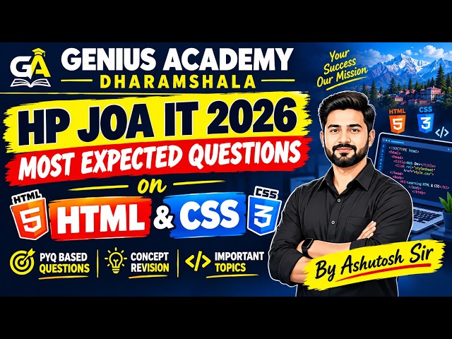 HP JOA IT 2026 | Most Expected HTML & CSS Questions | Top Questions for Exam | Ashutosh Sir