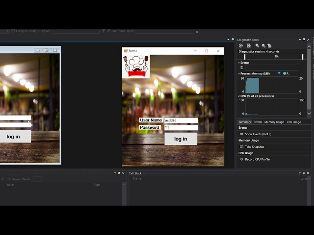 Windows Forms Login Screen | human computer interaction  sohar university