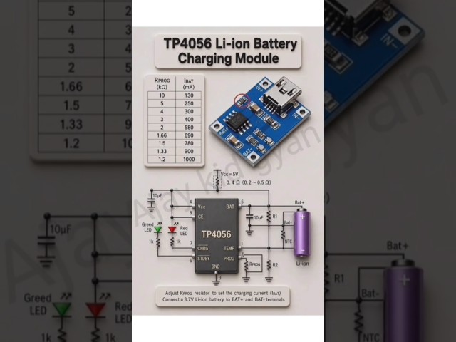 TP4056 Li-ion Battery Charging Module ⚙️ #diy #shorts #battery #short