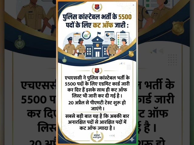 Haryana Constable Exam 2026|HSSC Notification🔥|HSSC PMT Test|Police PMT Test|Police Cut Off 2026|