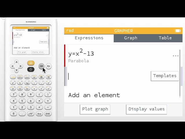 How do I enter an expression in the Grapher application?
