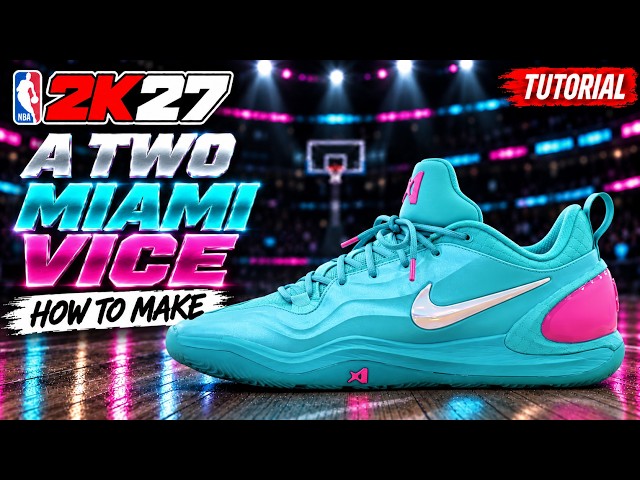NBA 2K27 Shoe Creator - How to make Nike A'Two 'Miami Vice'