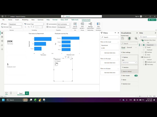 Power Bi Lab | Part B | Lab 5 | Interactive Features - Slicers And Filters