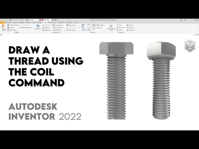 How to Draw a Thread (Coil Command) | Autodesk Inventor 2022 | Exercise 19 | Intermediate Tutorial