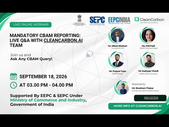 CBAM Q&A | Mandatory CBAM Reporting: Live Q&A With CleanCarbon.ai