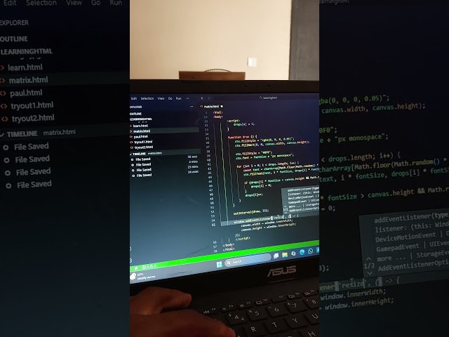 I recreated the Matrix effect with code. #coding #buildinpublic #animation #digitalmatrixrain