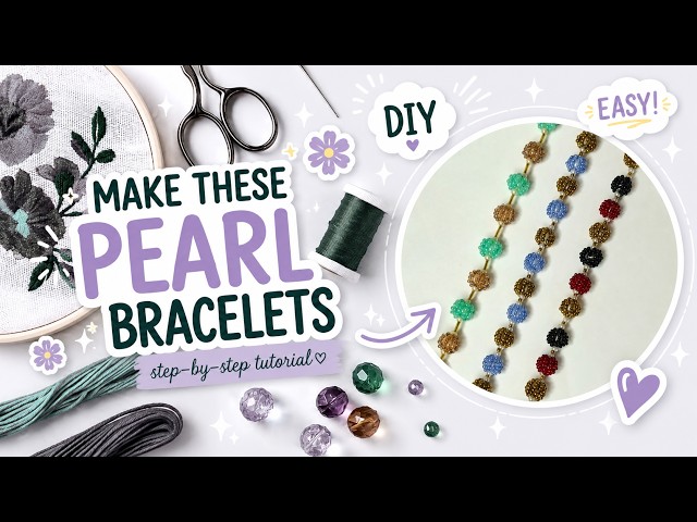 Make THIS easy Pearl Bracelet in under 30 minutes!! #diy #beadedbracelettutorial