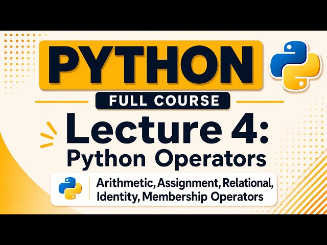 Python Operators | Types of Operators | Lecture-4| Python Programming | Coding Success