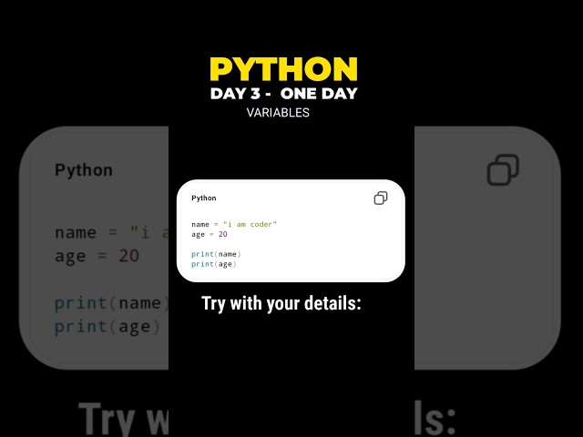 Day 3 Python | Variables Explained  | Beginner Coding Journey ...