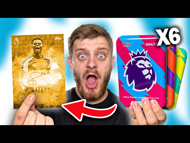 Opening 6 Topps FLAGSHIP Premier League 2026-27 MEGA TINS! (Auto Hunt!)