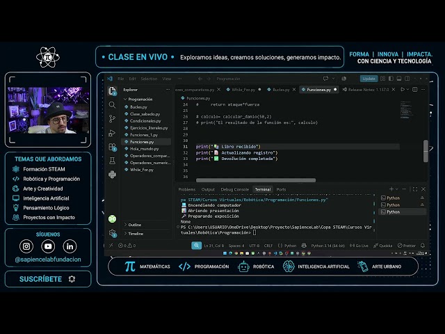 🐍💻 Clase #9: Funciones en Python | ¡Aprendiendo a Crear y Reutilizar Código! 🚀🤖 | Copa STEAM