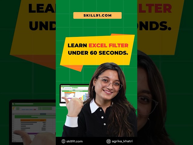 Learn How to Use Filter Function in Excel Under 60 Seconds #shorts #excel