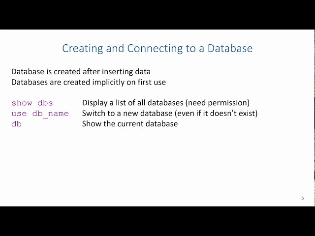 NoSQL: Creating Databases in MongoDB