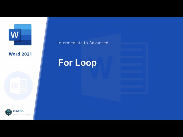 #169 - VBA: For (Loop) in MS Word