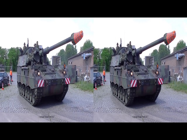 3D Side by Side !!! Bundeswehr Manöver Heidesturm 2017 Sennelager Training Center STC Mars PzH 2000