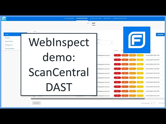 ScanCentral DAST (with Fortify WebInspect)