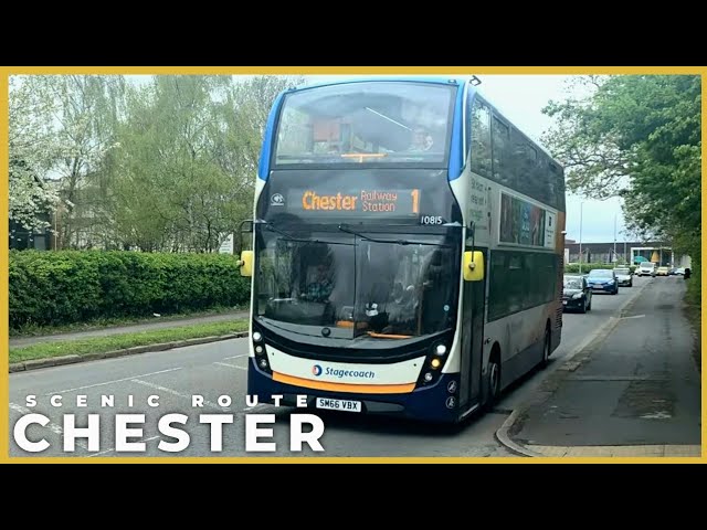 Front Row Double Decker Bus Ride: Ellesmere Port to Chester 🚌 | Stagecoach Route 1 | 4K 60fps HDR