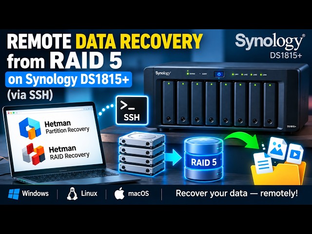 Remote RAID 5 Data Recovery from Synology NAS via SSH | DS1815+ Recovery Guide