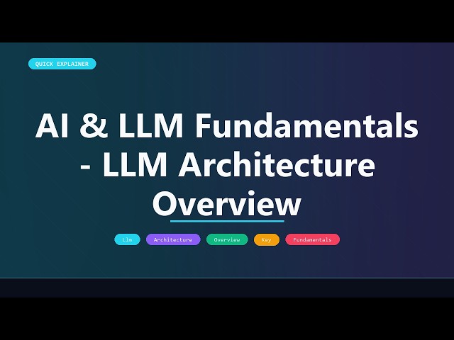 AI & LLM Fundamentals - LLM Architecture Overview | Quick Explainer