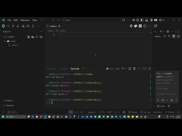 "Hello World" in Clang YT