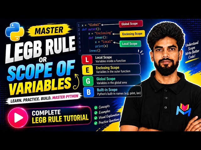 LEGB Rule in Python | Scope of Variables in Python | Local, Enclosing, Global & Built-in