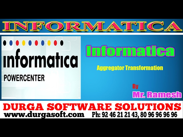 Informatica tutorial||onlinetraining||Aggregator transformation  by Ramesh
