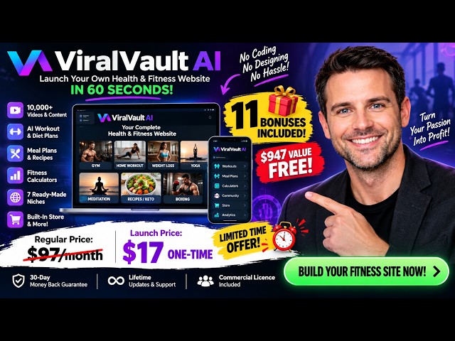 I Built a Full Fitness Website in 60 Seconds With ViralVault AI Honest Review