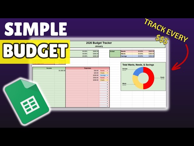 I Made the Simplest BUDGET and EXPENSE Tracker in Google Sheets