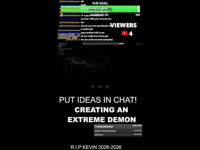 CREATING AN EXTREME DEMON  | GEOMETRY DASH |  STREAM 1 | DECORATING AND ADDING GAMEPLAY (Portrait)