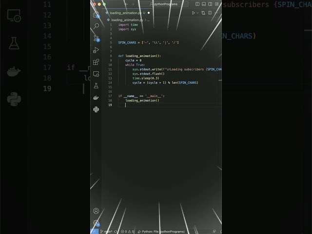 Loading animation in terminal 🥱 #shorts #coding #programming