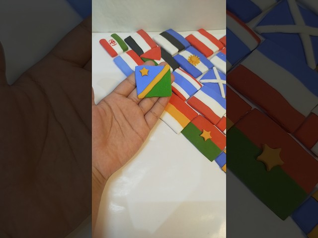 Making a Mini Flag with Clay! 🎨✨ | Satisfying Flag Art #trending #shorts