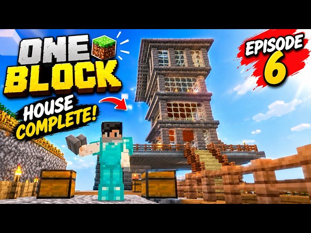 My DREAM HOUSE Is Finally COMPLETE! 🤯 | One Block Minecraft Ep 6