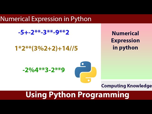 Numerical  expression in python || how to solve numerical expression using python||Python expression