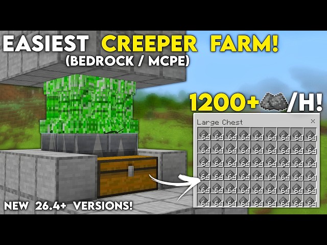 EASIEST CREEPER FARM in Minecraft Bedrock 26.4+!
