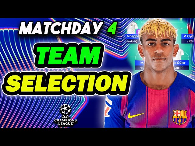 UCL FANTASY MATCHDAY 4 TEAM SELECTION | Champions League Fantasy Tips 2025/26