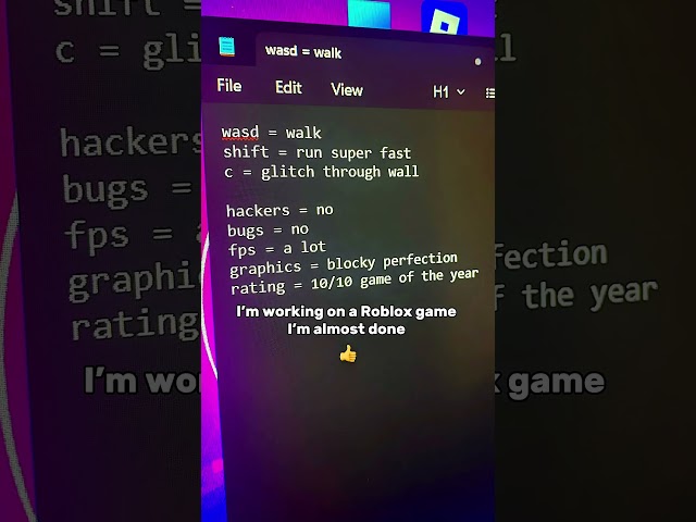 Making a Roblox game be like...