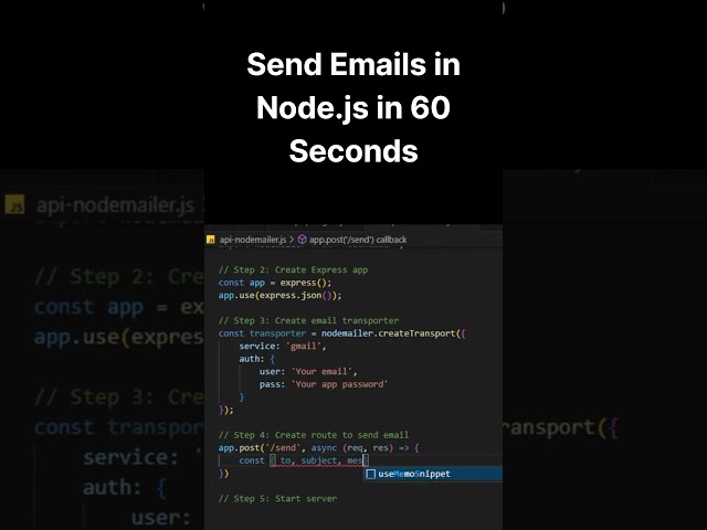 Send Emails in Node.js in 60 Seconds