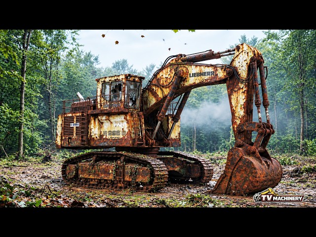 Forgotten in the Forest, This Rusty Liebherr R 996 B Gets a Full Restoration Project