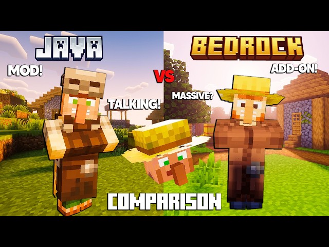 VILLAGER NEWS Bedrock vs VILLAGER TALK Java COMPARISON (minecraft addon)